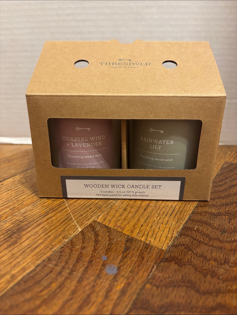 Threshold wooden wick candles NWT